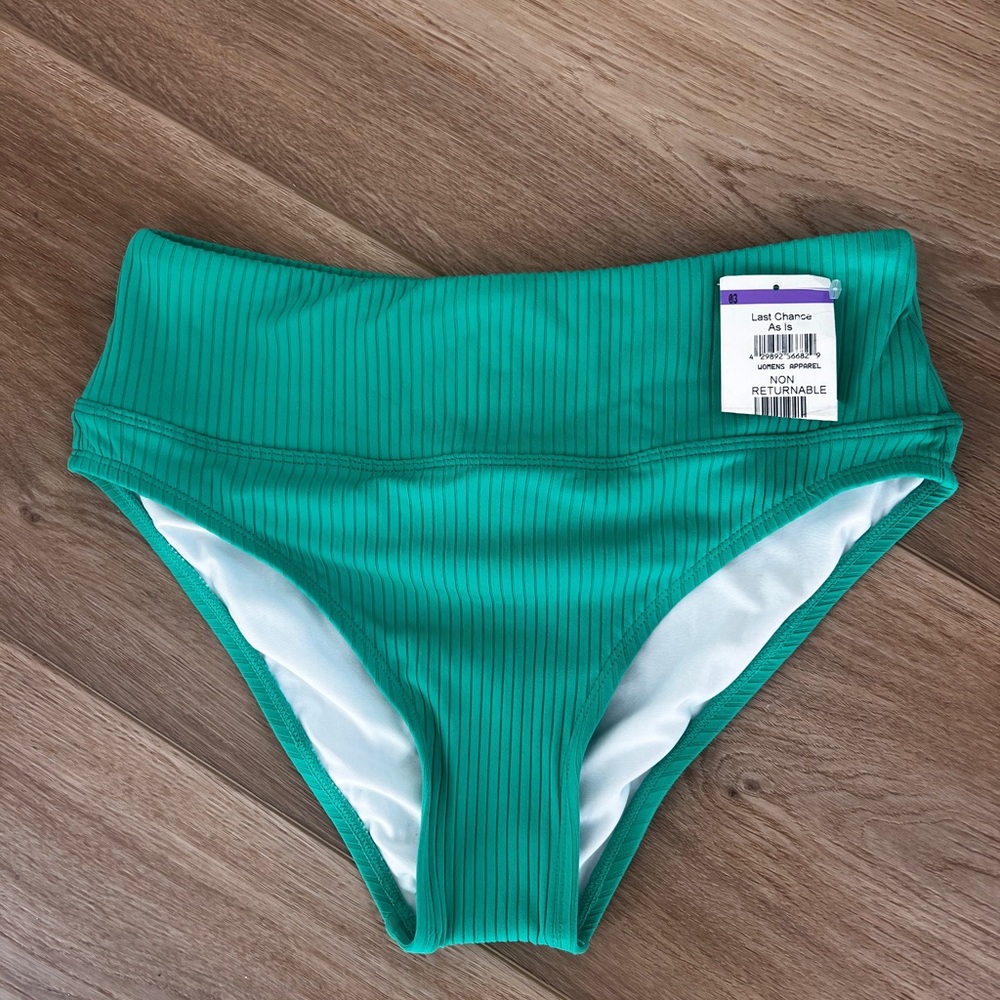 Green High-Waisted Bikini Bottoms